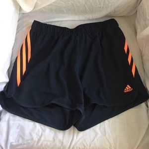 Adidas Small Black and Orange Soccer Track Shorts